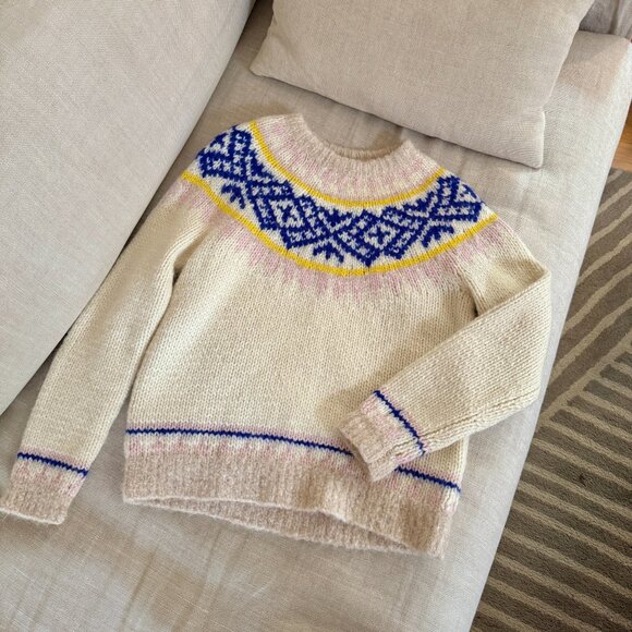 J.Crew Collection Hand Knit Alpaca Wool Blend Fair Isle Sweater – Women’s - Picture 1 of 9